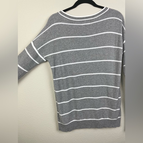 Banana Republic Women's Medium Grey Stripe Filpucci Knit Sweater Cashmere Wool - Picture 15 of 16